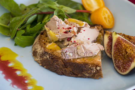 French foie gras open sandwich